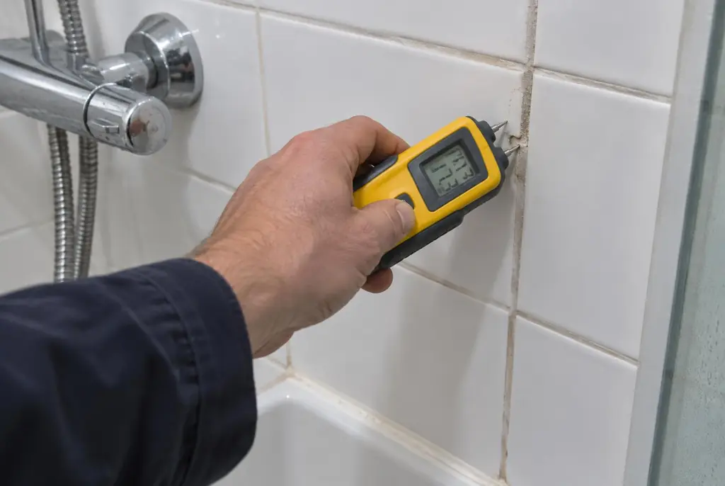 Lekdetectie Borne – vochtmeter op badkamertegels bij de douche